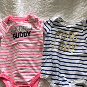 Two baby girl onesies